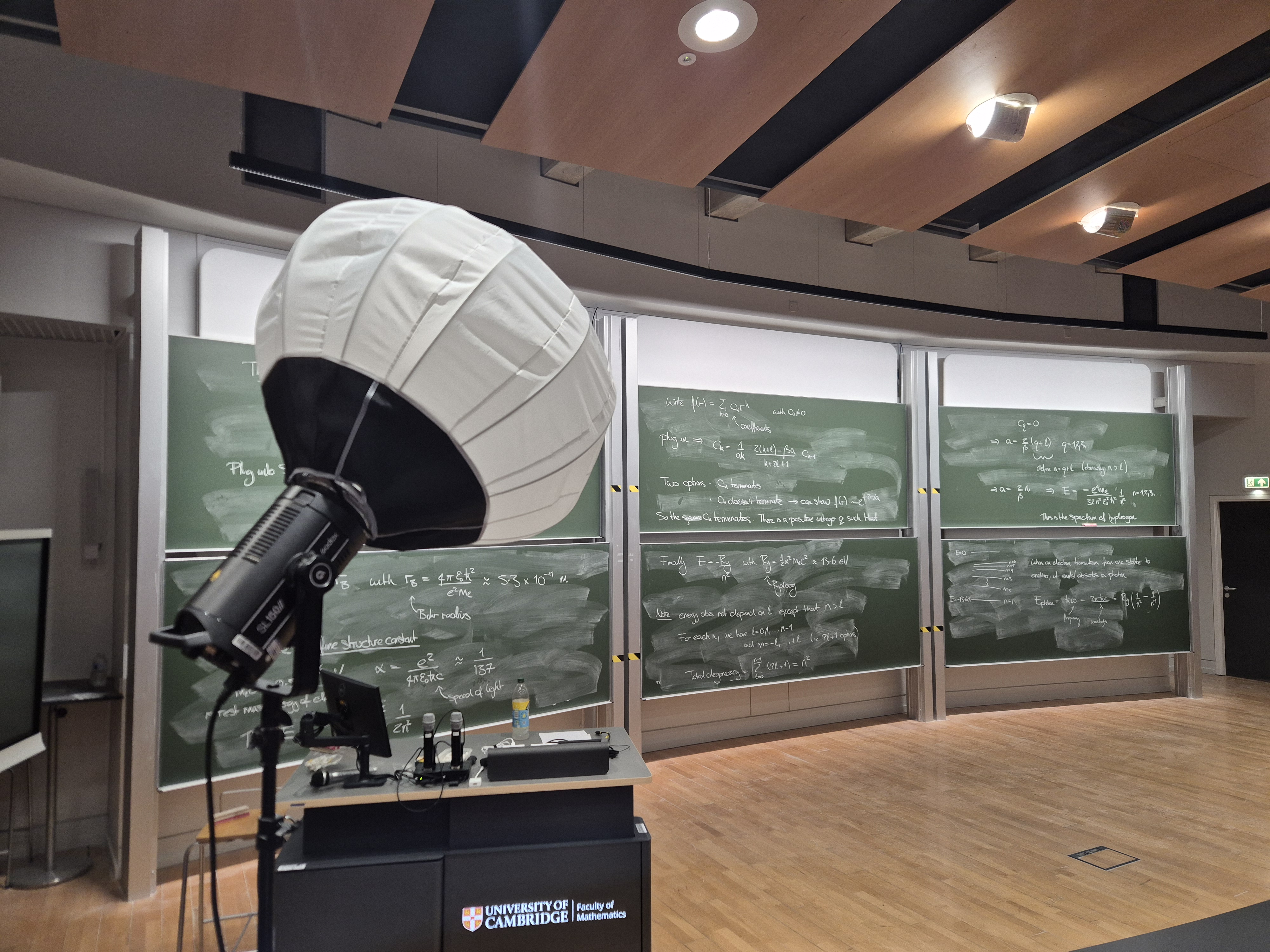 Lecture theatre with blackboards
